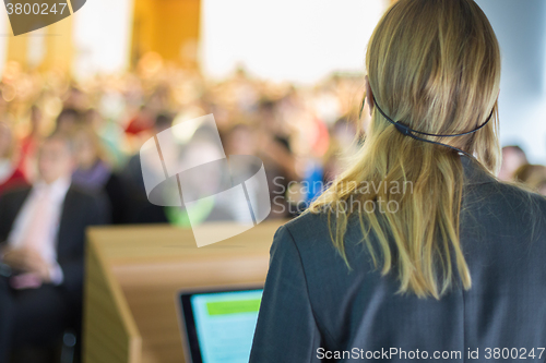 Image of Speaker at Business Conference and Presentation.