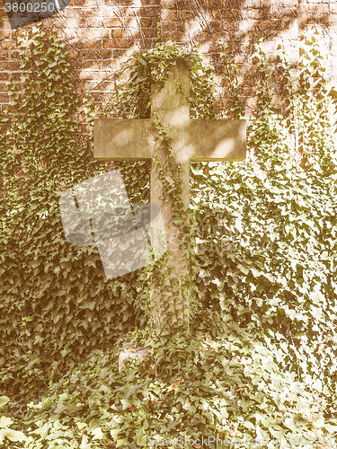 Image of Tombs and crosses at goth cemetery vintage