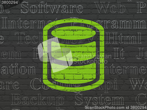 Image of Database concept: Database on wall background