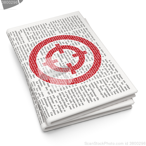 Image of Finance concept: Target on Newspaper background
