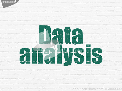 Image of Data concept: Data Analysis on wall background