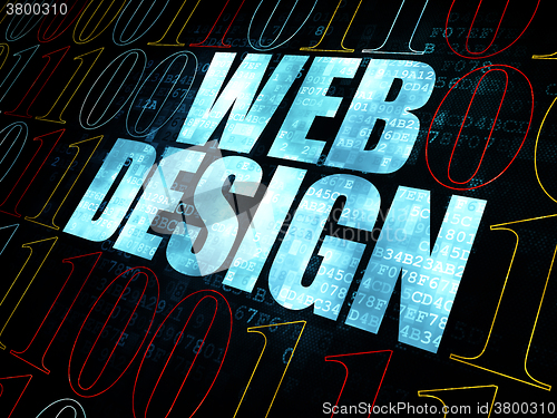 Image of Web development concept: Web Design on Digital background