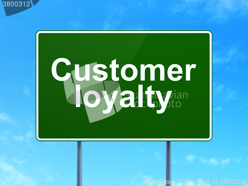 Image of Advertising concept: Customer Loyalty on road sign background