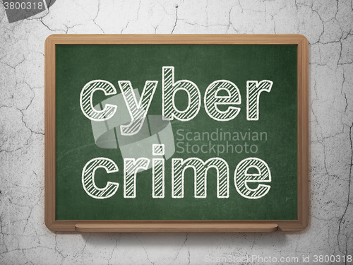 Image of Security concept: Cyber Crime on chalkboard background