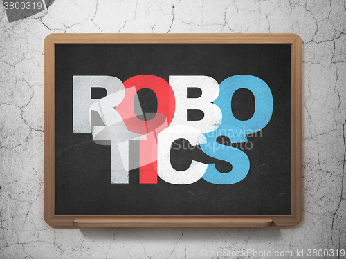 Image of Science concept: Robotics on School Board background