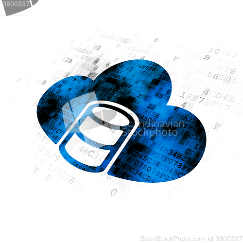 Image of Cloud networking concept: Database With Cloud on Digital background