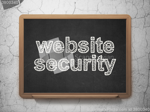 Image of Protection concept: Website Security on chalkboard background