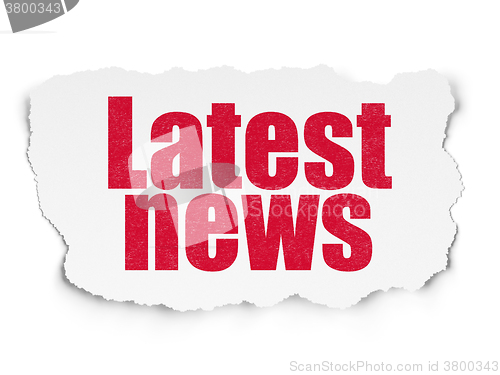 Image of News concept: Latest News on Torn Paper background