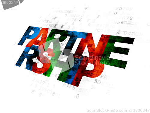 Image of Finance concept: Partnership on Digital background