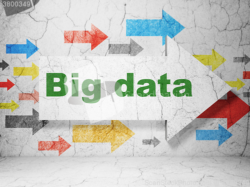 Image of Information concept: arrow with Big Data on grunge wall background