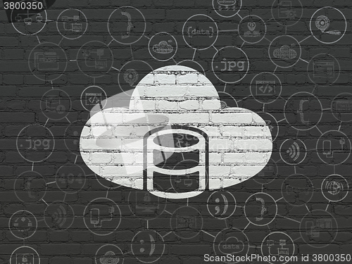 Image of Software concept: Database With Cloud on wall background