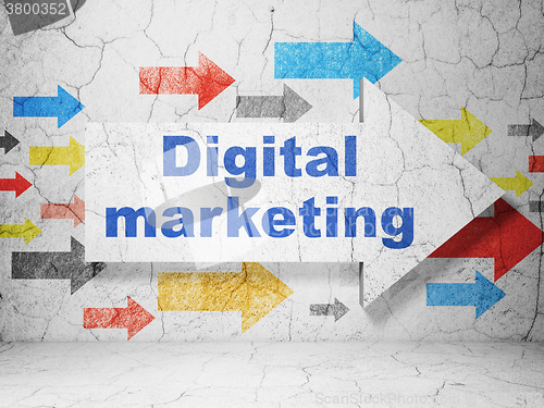 Image of Marketing concept: arrow with Digital Marketing on grunge wall background