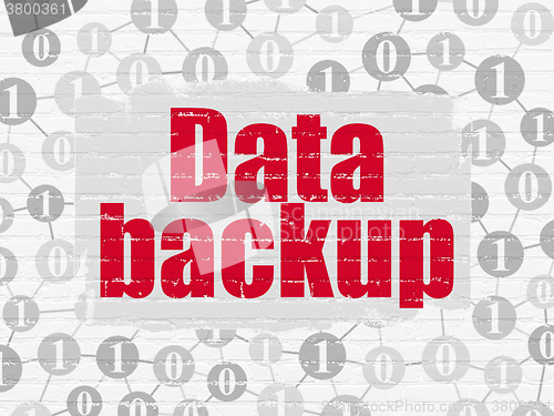 Image of Information concept: Data Backup on wall background