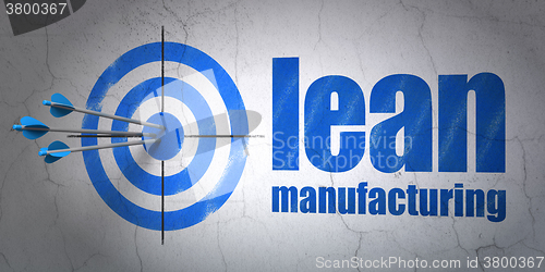 Image of Industry concept: target and Lean Manufacturing on wall background