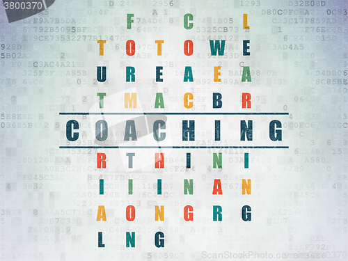 Image of Education concept: Coaching in Crossword Puzzle