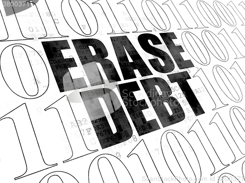 Image of Finance concept: Erase Debt on Digital background