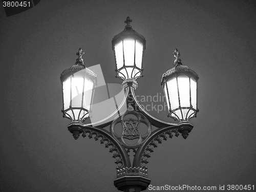 Image of Black and white Street lamp