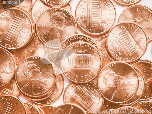 Image of  Dollar coins background vintage