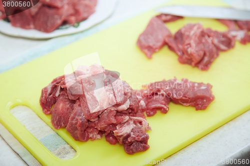 Image of Raw meat sliced