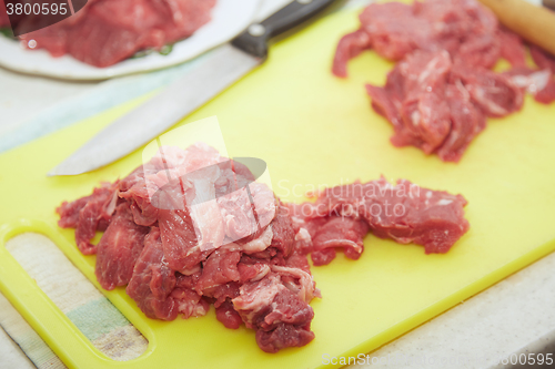 Image of Raw meat sliced