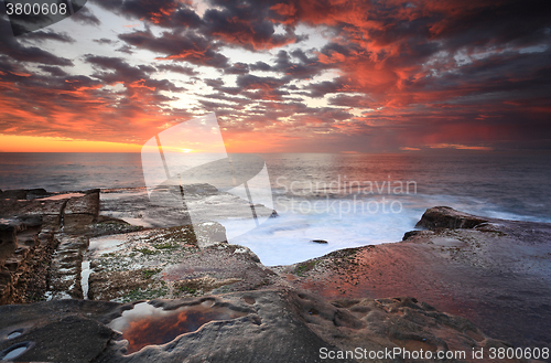 Image of Summer sunrise over Maroubra and reflections