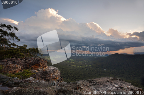 Image of Views from Mt Victoria over the incoming sorm