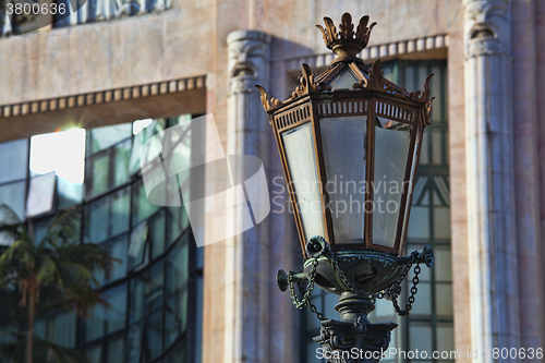 Image of Typical metal street lamp at Lisbon (Portugal).
