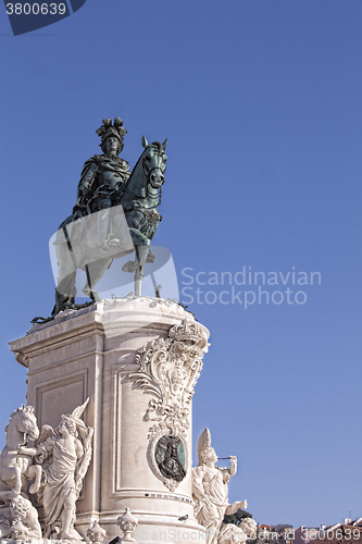 Image of Statue of King Jose I on the Commerce Square - Praca do Comercio