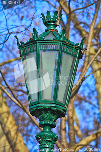 Image of Typical metal street lamp at Lisbon (Portugal).