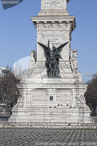 Image of Details of the Monument to the Restorers on Restauradores Square