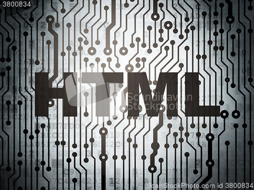 Image of Software concept: circuit board with Html