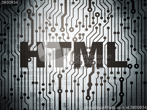 Image of Software concept: circuit board with Html