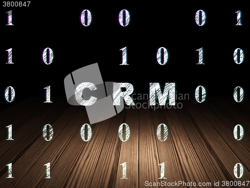 Image of Business concept: CRM in grunge dark room