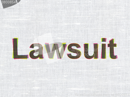 Image of Law concept: Lawsuit on fabric texture background