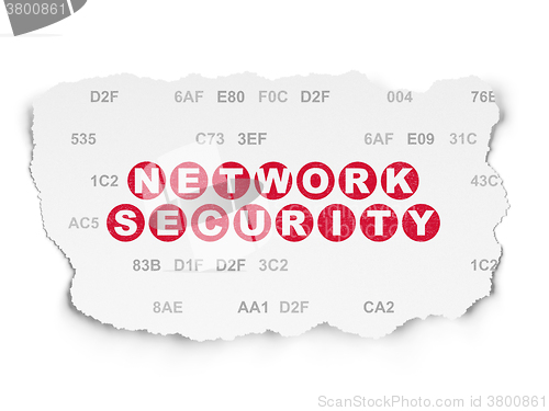 Image of Safety concept: Network Security on Torn Paper background