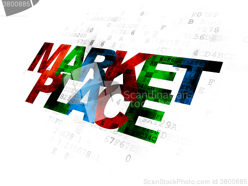 Image of Advertising concept: Marketplace on Digital background