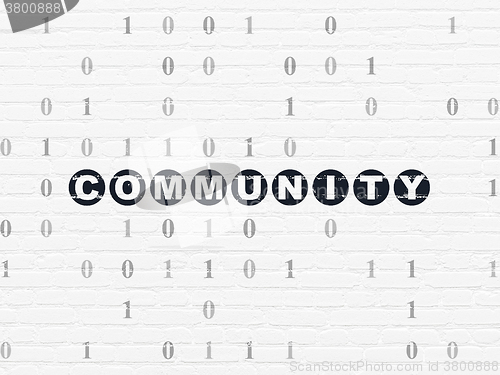 Image of Social media concept: Community on wall background