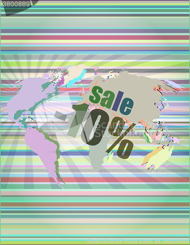 Image of Management concept: sale words on digital screen vector illustration