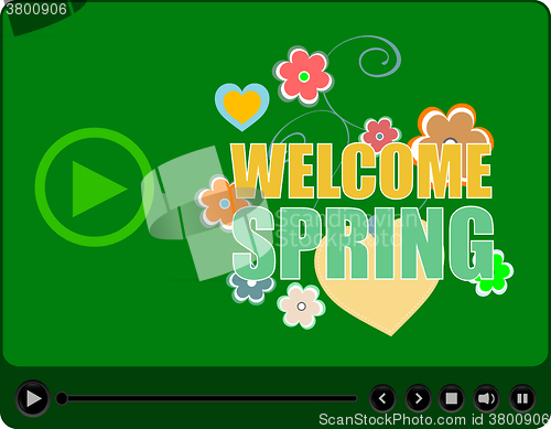 Image of Welcome Spring Holiday Card. Welcome Spring Vector. Welcome Spring background. Spring Holiday Graphic. Welcome Spring Art. Spring Holiday Drawing