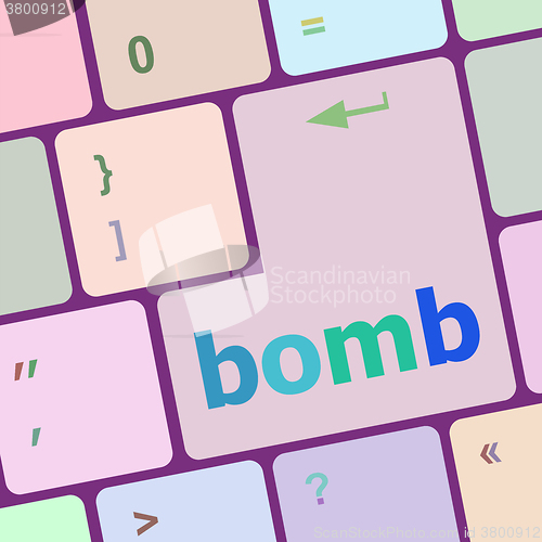 Image of bomb button on computer pc keyboard key vector illustration