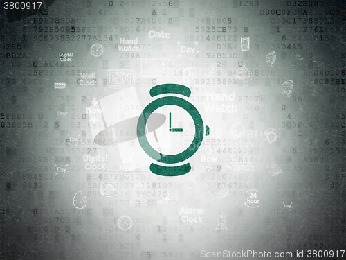 Image of Time concept: Watch on Digital Paper background