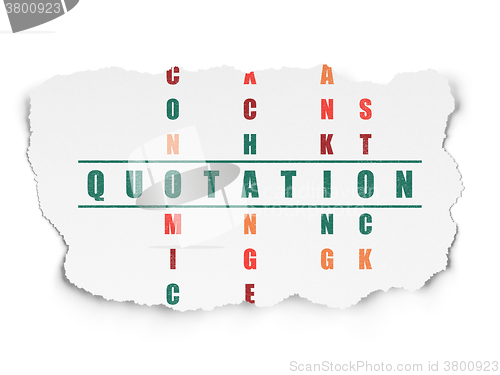 Image of Banking concept: Quotation in Crossword Puzzle