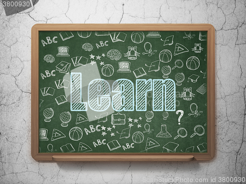 Image of Learning concept: Learn on School Board background