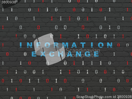 Image of Data concept: Information Exchange on wall background