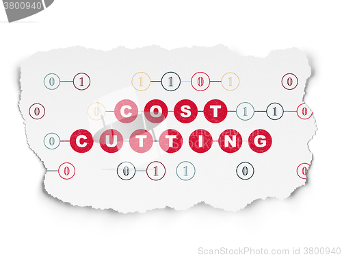 Image of Business concept: Cost Cutting on Torn Paper background