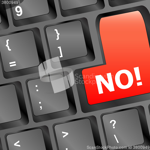 Image of No - text on a button keyboard vector illustration