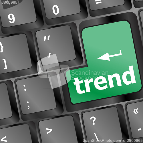 Image of Trend button on computer keyboard, business concept vector illustration