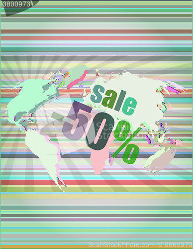 Image of Management concept: sale words on digital screen vector illustration