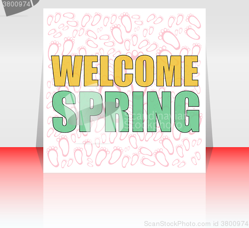 Image of Welcome Spring Holiday Card. Welcome Spring Vector. Welcome Spring background. Spring Holiday Graphic. Welcome Spring Art. Spring Holiday Drawing