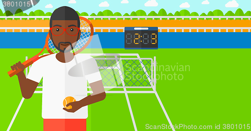 Image of Big tennis player.